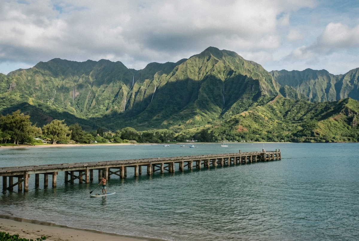 Hanalei Bay on Kauai, where the most expensive session in the Hawaii photoshoot cost ladder runs six hours
